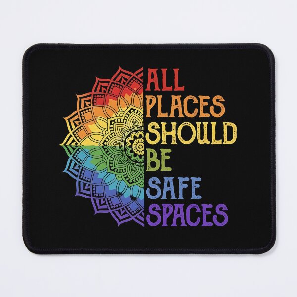 Item preview, All Places Should Be Safe Spaces – Rainbow Mandala Pride Equality Design designed and sold by DreamiCanvas.