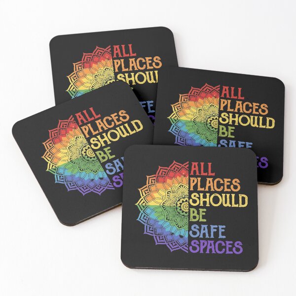 Item preview, All Places Should Be Safe Spaces – Rainbow Mandala Pride Equality Design designed and sold by DreamiCanvas.