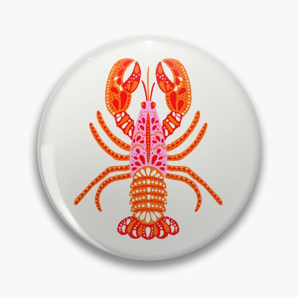 Item preview, Minimalist Lobster Illustration | Flat Sea Animal Art in Pink, Orange & Red, Modern Ocean Wall Art designed and sold by indysign.