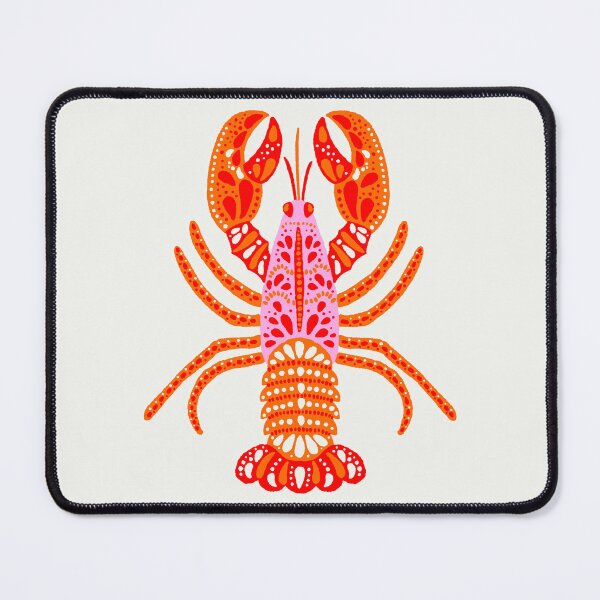 Item preview, Minimalist Lobster Illustration | Flat Sea Animal Art in Pink, Orange & Red, Modern Ocean Wall Art designed and sold by indysign.