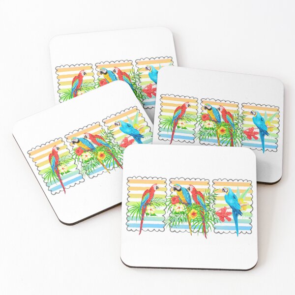 Item preview, Tropical Birds Design with Vintage Ocean Sunset | Retro Beach Vibes & Island Style designed and sold by Sun Sand & Sea Art.