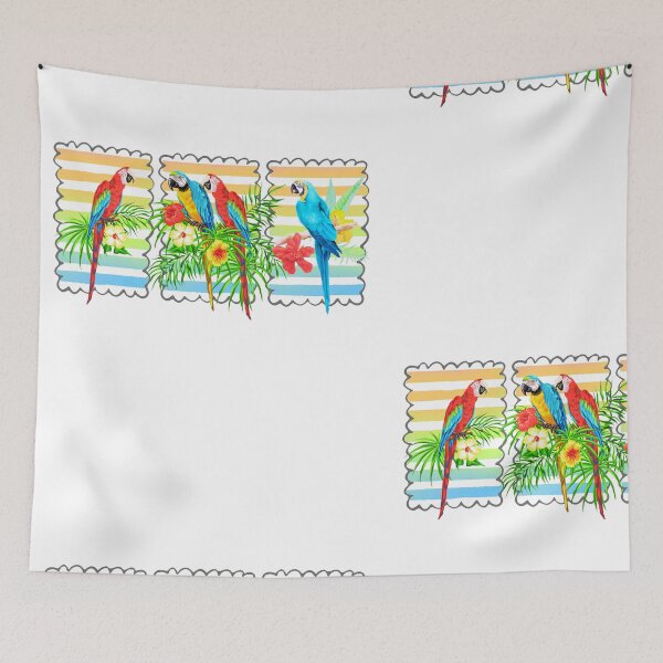 Item preview, Tropical Birds Design with Vintage Ocean Sunset | Retro Beach Vibes & Island Style designed and sold by Sun Sand & Sea Art.