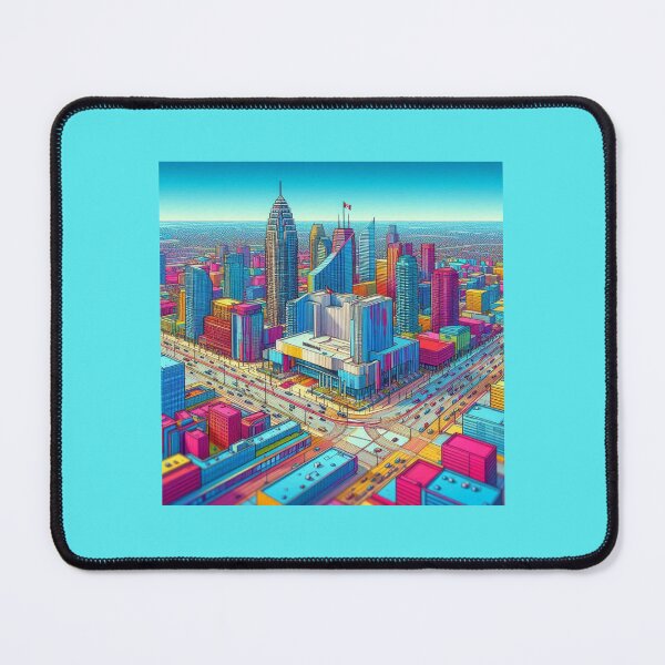 Item preview, Mississauga City Hall 3D Sketch – Vibrant View from Mavis Rd & Central Pkwy,  designed and sold by PaintMeWorld.