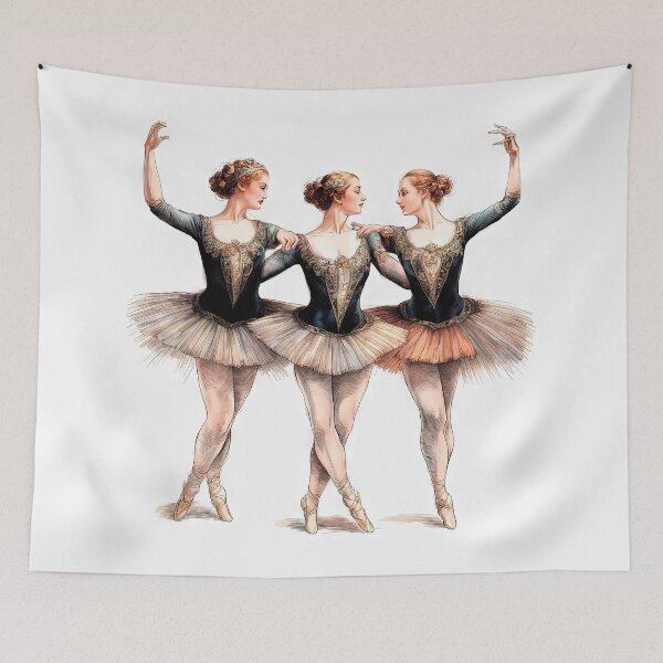 Item preview, Elegant Ballet Trio: Classical Ballerinas Ensemble designed and sold by LanaGustavsson.