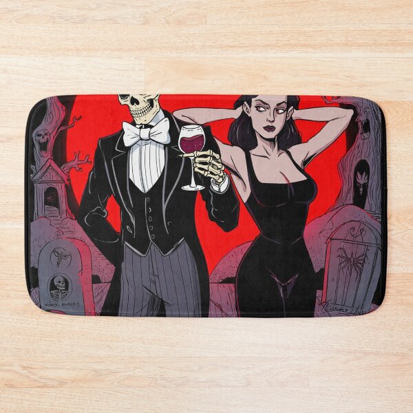 Item preview, Fancy dapper Skeleton man and Vampire girl cool horror art designed and sold by Vintage Designs +.
