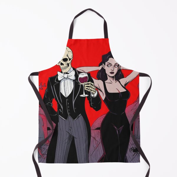 Item preview, Fancy dapper Skeleton man and Vampire girl cool horror art designed and sold by Vintage Designs +.