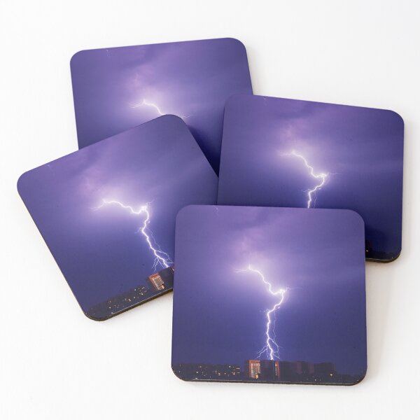 Item preview, Urban Power Surge - Dynamic Lightning Bolt Over Cityscape designed and sold by Luminari Creations.