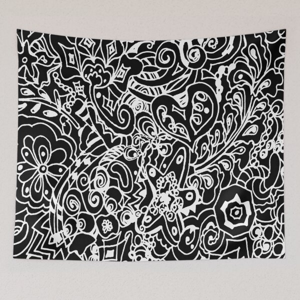 Item preview, Black and White Hand Drawn Pattern  designed and sold by Sharon Schwalbe.