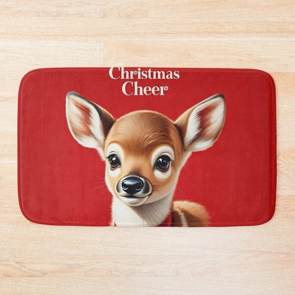 Item preview, Christmas Cheer cute vintage Deer christmas card art designed and sold by Vintage Designs +.