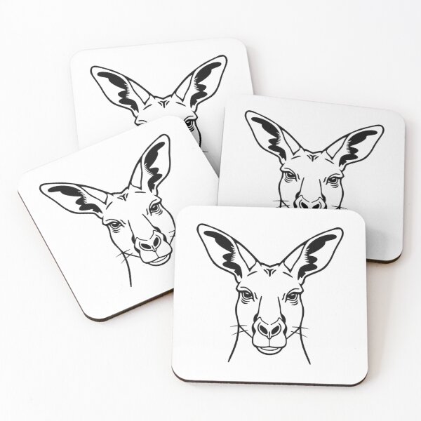 Item preview, Fierce Balance: Minimalist Single-Line Kangaroo Face designed and sold by QuietShapes.