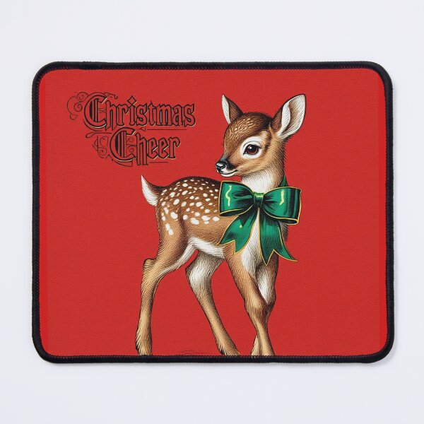 Item preview, Christmas Cheer cute vintage Deer christmas card art designed and sold by Vintage Designs +.