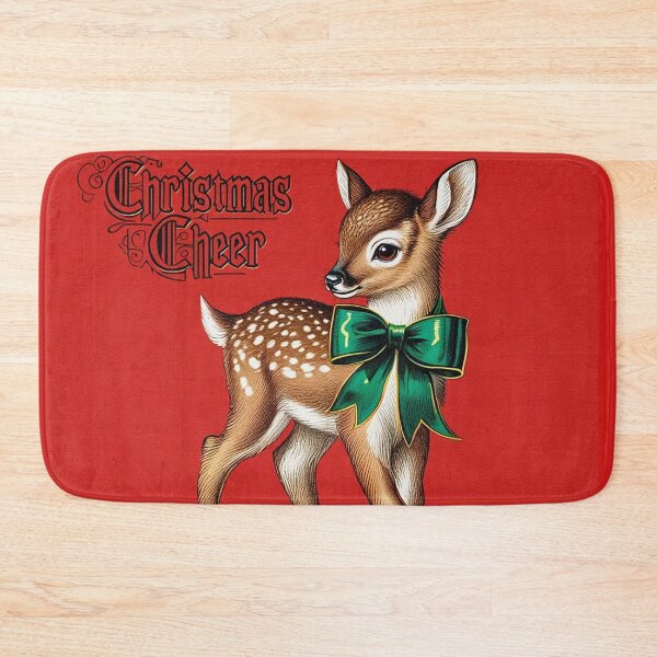 Item preview, Christmas Cheer cute vintage Deer christmas card art designed and sold by Vintage Designs +.