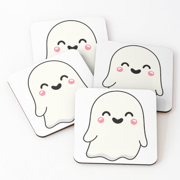 Item preview, Cute and Adorable Kawaii Halloween Smiling GHOST designed and sold by DibujandoPorfa.