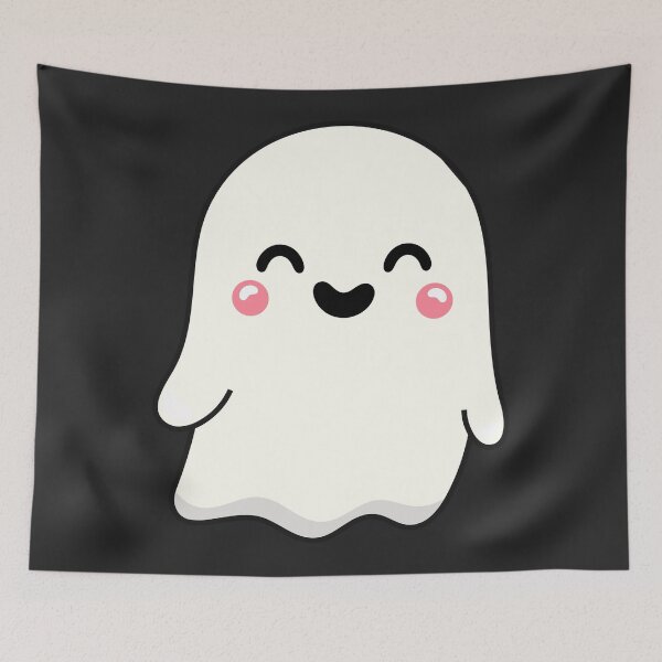 Item preview, Cute and Adorable Kawaii Halloween Smiling GHOST designed and sold by DibujandoPorfa.
