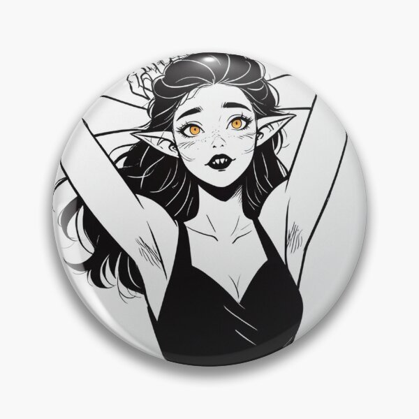 Item preview, Werewolf girl posing hand drawn illustration designed and sold by Vintage Designs +.