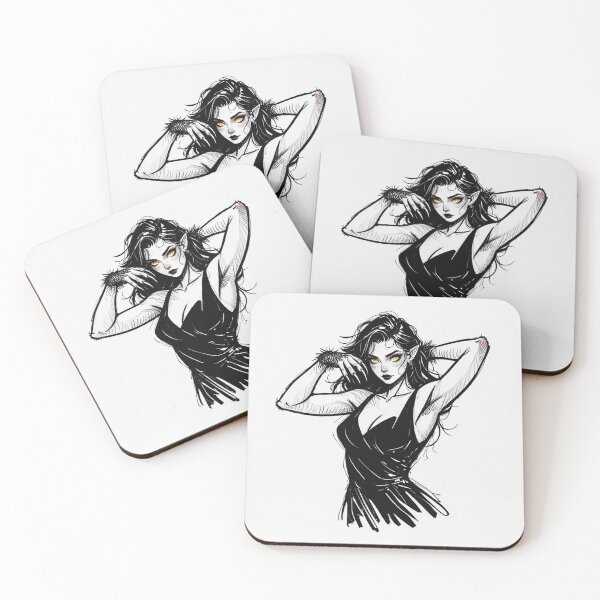 Item preview, Werewolf girl posing hand drawn illustration designed and sold by Vintage Designs +.