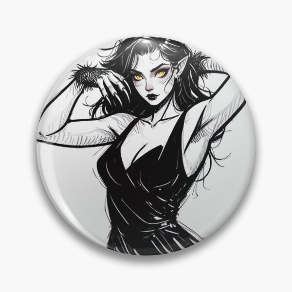 Item preview, Werewolf girl posing hand drawn illustration designed and sold by Vintage Designs +.