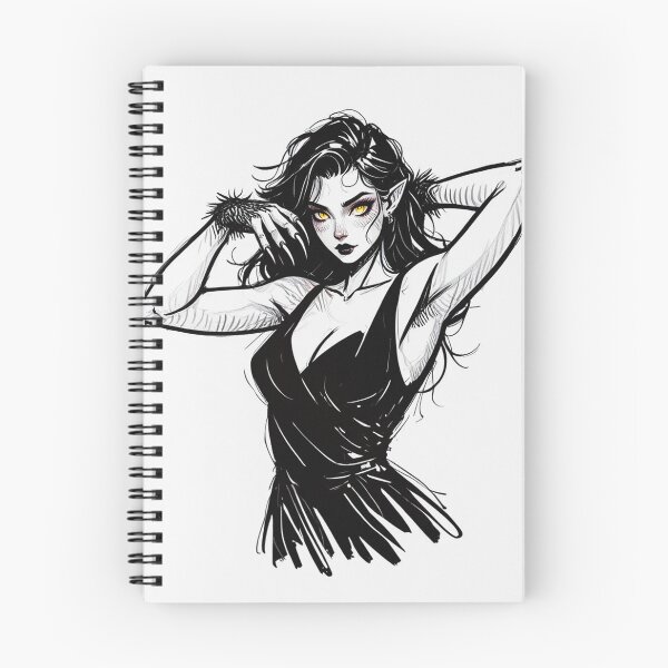 Item preview, Werewolf girl posing hand drawn illustration designed and sold by Vintage Designs +.