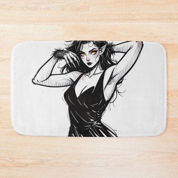 Item preview, Werewolf girl posing hand drawn illustration designed and sold by Vintage Designs +.