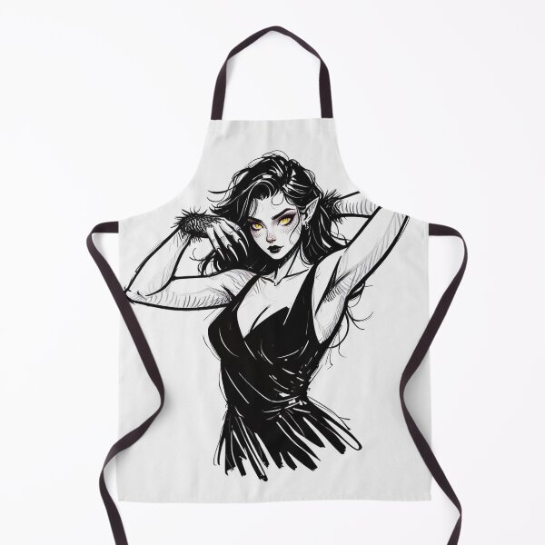 Item preview, Werewolf girl posing hand drawn illustration designed and sold by Vintage Designs +.