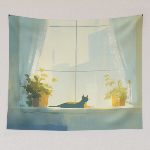 Item preview, Cat Resting by the Window designed and sold by Dusk Atelier.