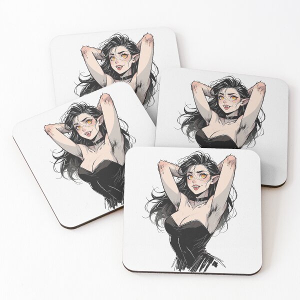 Item preview, Werewolf girl posing hand drawn illustration designed and sold by Vintage Designs +.