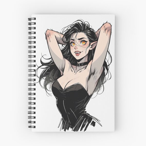 Item preview, Werewolf girl posing hand drawn illustration designed and sold by Vintage Designs +.