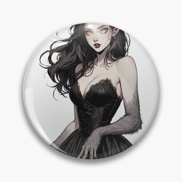 Item preview, Werewolf girl posing hand drawn illustration designed and sold by Vintage Designs +.