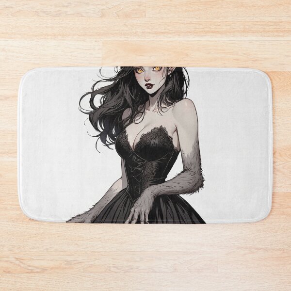 Item preview, Werewolf girl posing hand drawn illustration designed and sold by Vintage Designs +.