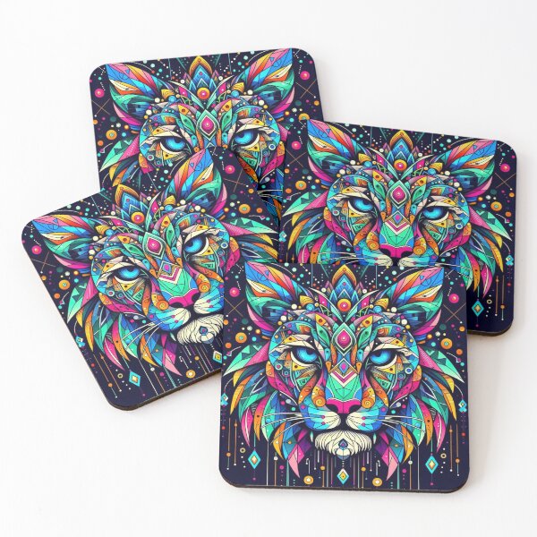 Item preview, Colorful geometric decorative mystic leopard  designed and sold by Dogandesighn.