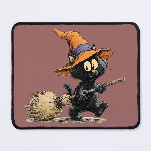 Item preview, Black Witch Cat – Vintage Halloween Cartoon designed and sold by Meiersbeste.