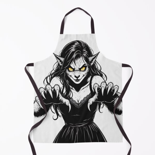 Item preview, Werewolf girl posing hand drawn illustration designed and sold by Vintage Designs +.