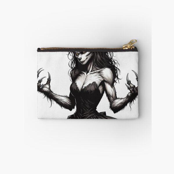 Item preview,  Werewolf girl posing hand drawn illustration designed and sold by Vintage Designs +.