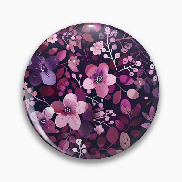 Item preview, Black purple floral pattern - whimsigoth cottagecore aesthetic  designed and sold by cocomelon168.
