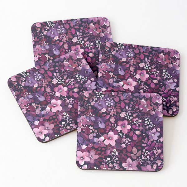 Item preview, Black purple floral pattern - whimsigoth cottagecore aesthetic  designed and sold by cocomelon168.