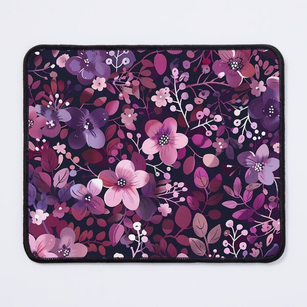 Item preview, Black purple floral pattern - whimsigoth cottagecore aesthetic  designed and sold by cocomelon168.