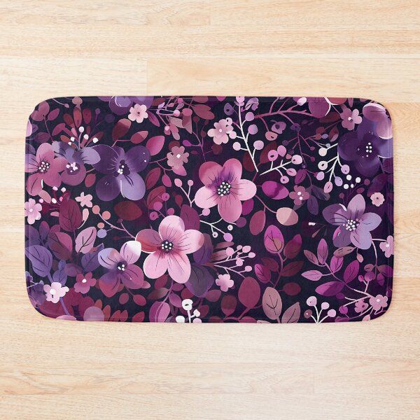 Item preview, Black purple floral pattern - whimsigoth cottagecore aesthetic  designed and sold by cocomelon168.