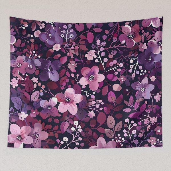 Item preview, Black purple floral pattern - whimsigoth cottagecore aesthetic  designed and sold by cocomelon168.