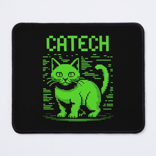 Item preview, Catech Pixel Cat. Funny Tech Geek Retro Terminal Design for Cat Lovers and Gamers designed and sold by paulo silveira.