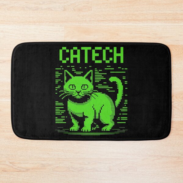 Item preview, Catech Pixel Cat. Funny Tech Geek Retro Terminal Design for Cat Lovers and Gamers designed and sold by paulo silveira.