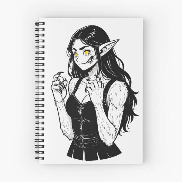Item preview,  Werewolf girl posing hand drawn illustration designed and sold by Vintage Designs +.