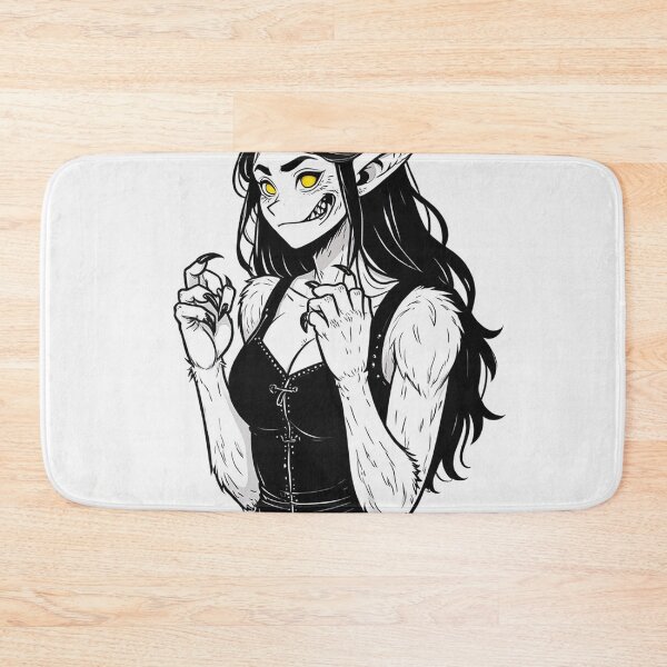 Item preview,  Werewolf girl posing hand drawn illustration designed and sold by Vintage Designs +.