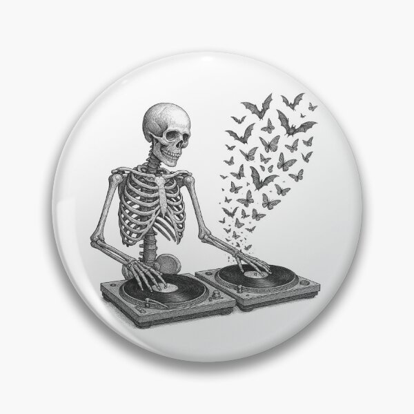 Item preview, DJ esqueleto designed and sold by Retrics Studio.