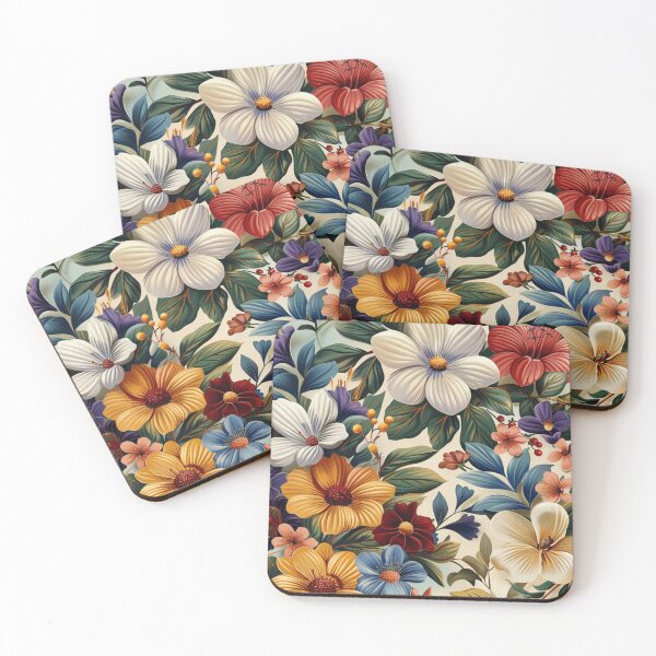 Item preview, Colorful floral pattern  aesthetic whimsigoth orange blue yellow  designed and sold by cocomelon168.