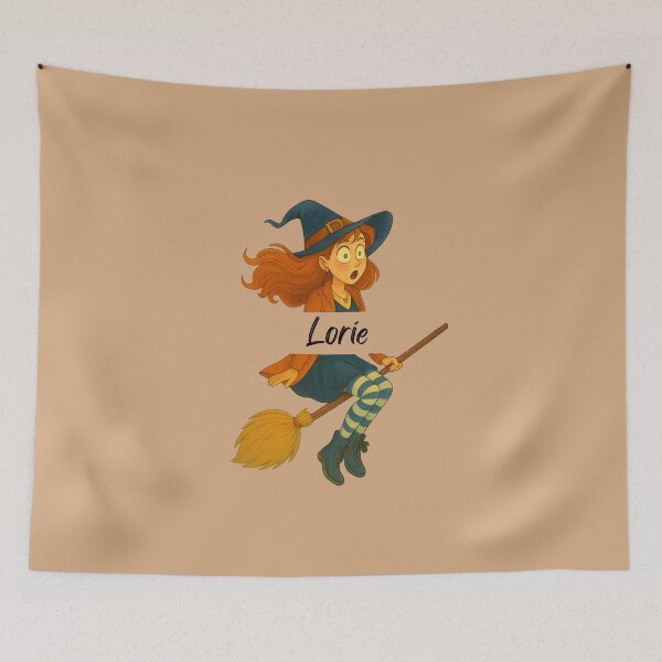 Item preview, Lorie Name Customized Halloween Cute Witch designed and sold by Our Bible Journey.