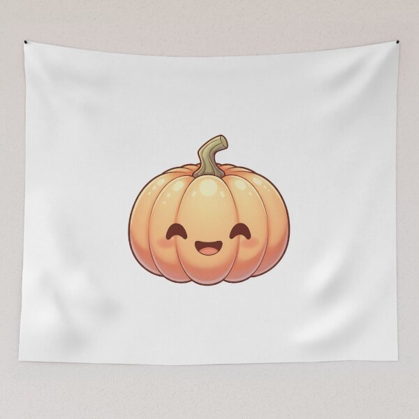 Item preview, Cute kawaii chibi pumpkin illustration for Halloween autumn designed and sold by DesignArtFull.