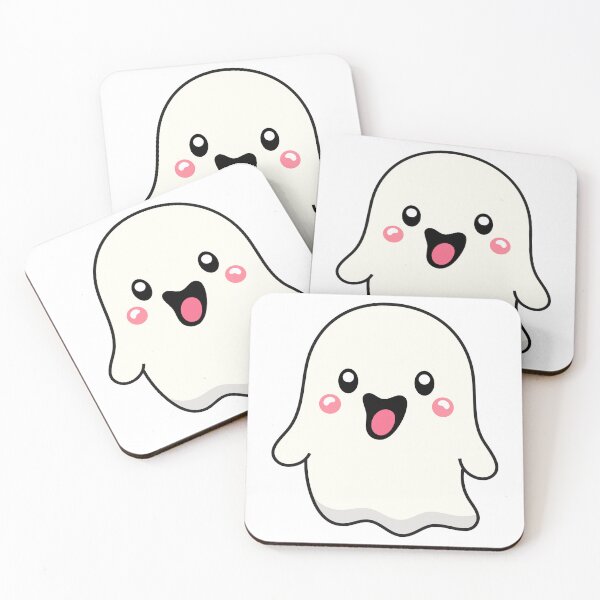 Item preview, Cute and Adorable Happy Kawaii Halloween Laughing GHOST designed and sold by DibujandoPorfa.
