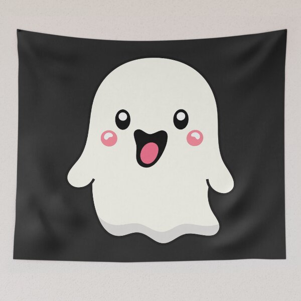 Item preview, Cute and Adorable Happy Kawaii Halloween Laughing GHOST designed and sold by DibujandoPorfa.