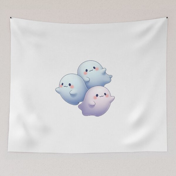 Item preview, Cute kawaii ghost trio pastel Halloween design designed and sold by DesignArtFull.