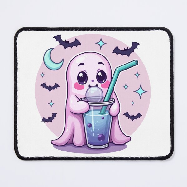 Item preview, Ghost with Boba and Bats (Pastel Cloak Edition) designed and sold by driftwellstudio.